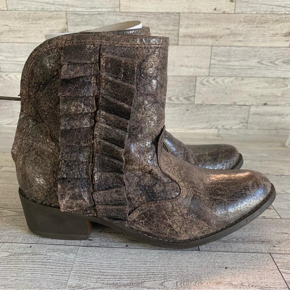 Betsey Johnson Distressed Leather Ankle Boot - Picture 3 of 9